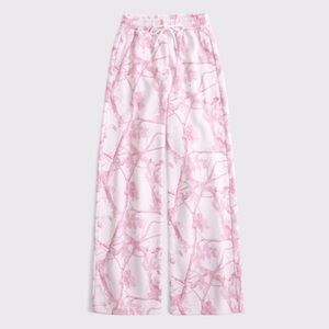 Abercrombie Pink Camo Wide-Leg Lounge Pants